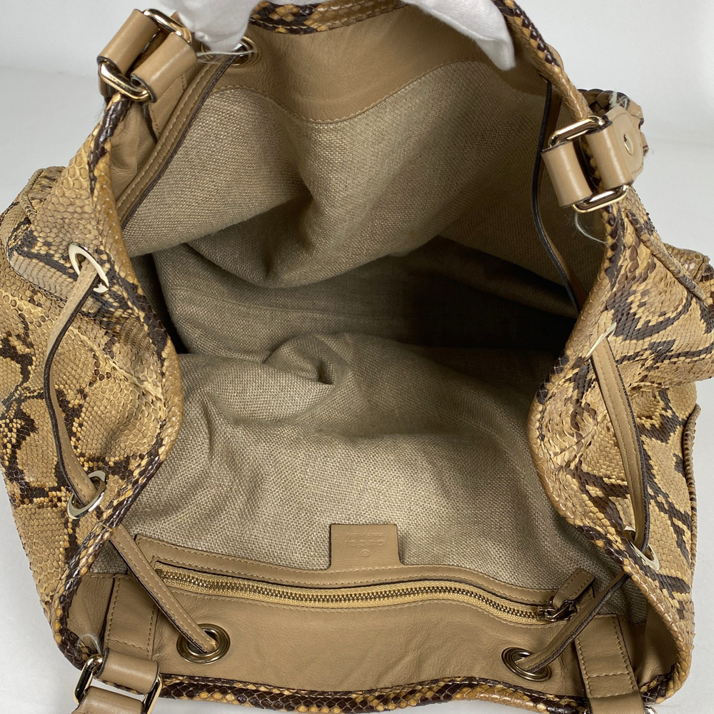 Gucci Bag Tan Tote Bamboo Pattern Python Python - image 7